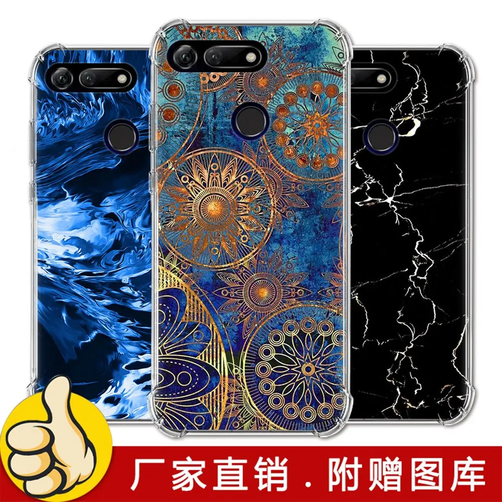 Противоударный чехол для телефона Huawei Honor V20 стильный дизайн цветной окрашенный