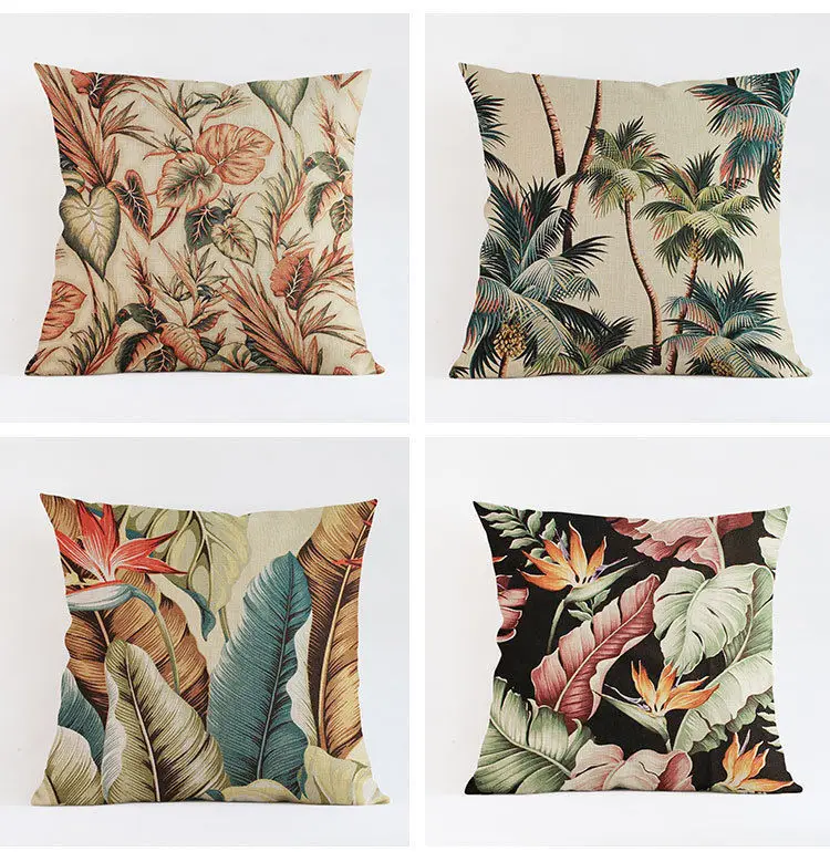 Home Square Cushion CaseThrow Pillow Case Tropical Plant Leaves Soft Room Gift Single Sides Printing cushion cover | Дом и сад