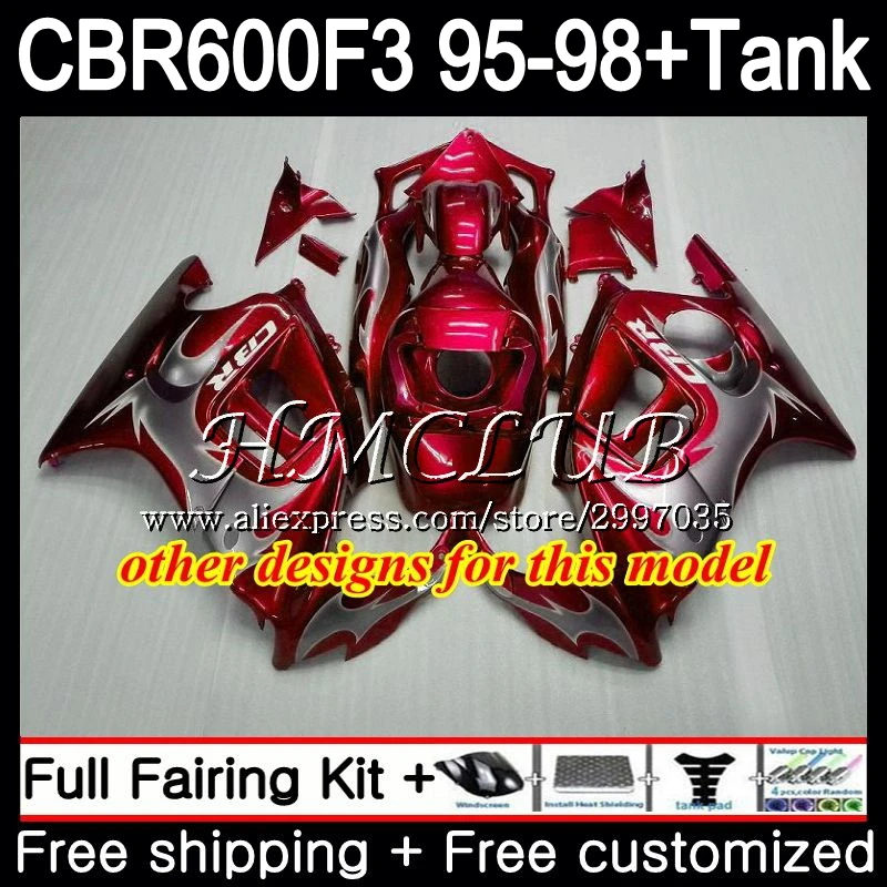 Синий огонь + бак для HONDA CBR600FS CBR 600F3 1995 1996 1997 1998 75HC.20 600 F3 FS CBR600F3 CBR600 95 96 97 98