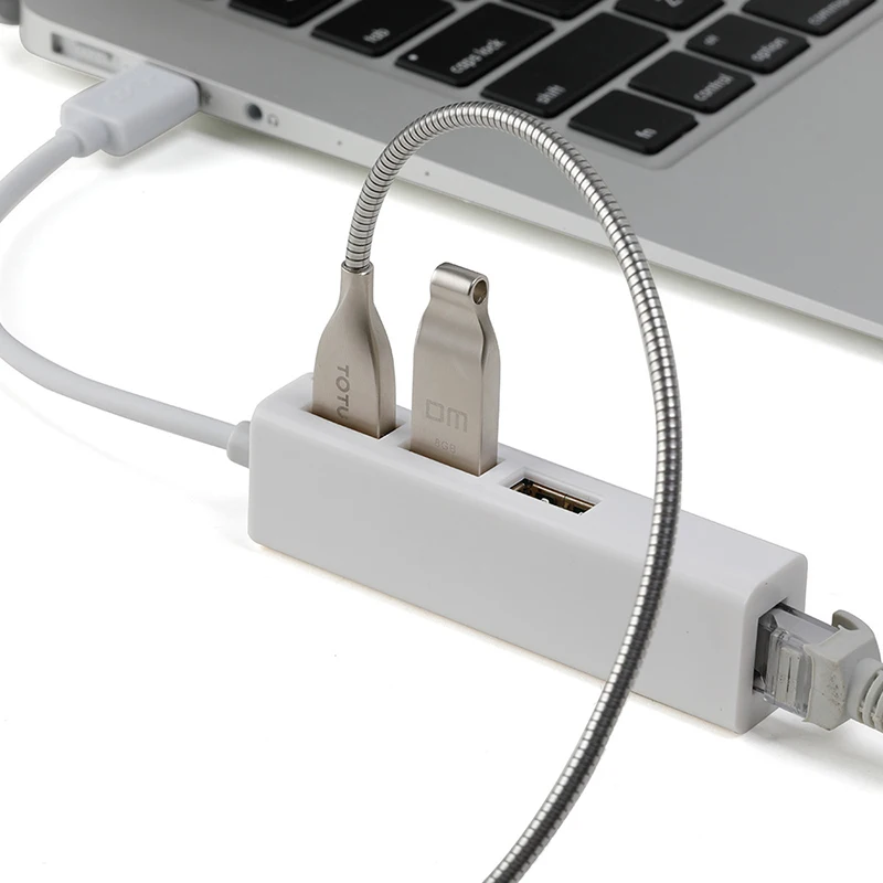 USB Ethernet с 3 портами HUB 2 0 RJ45 Lan сетевая карта в адаптер для Mac IOS Android PC Windows 7 XP ноутбука