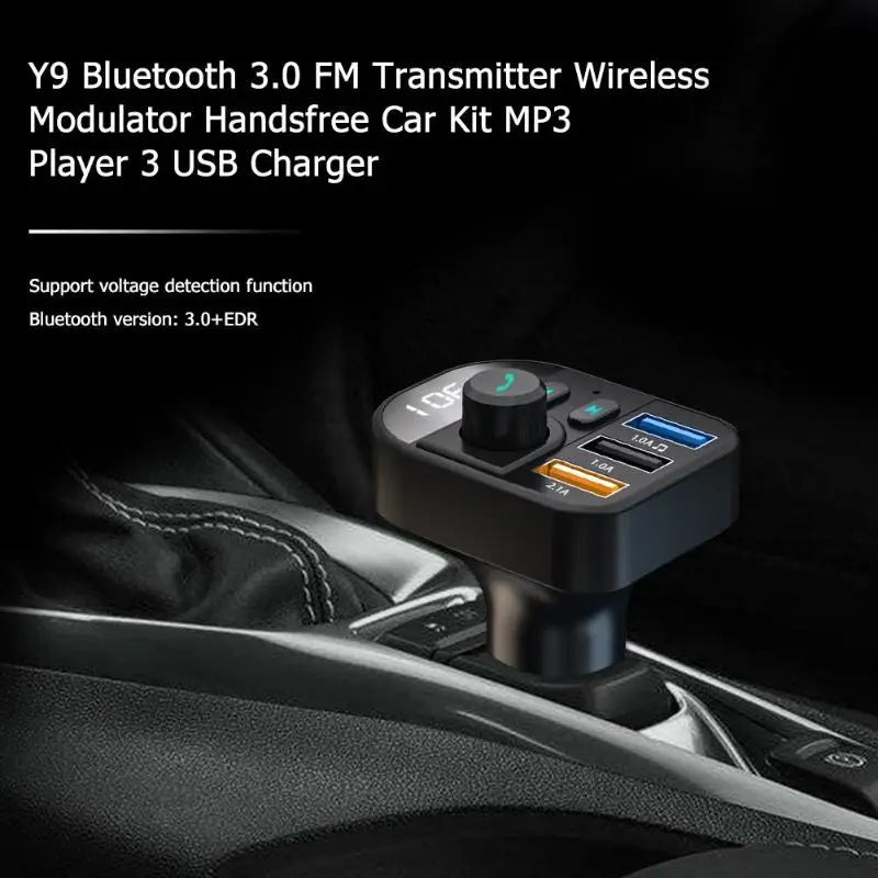 Y9 Bluetooth 3.0 FM Transmitter Handsfree Car Kit MP3 Player 3 USB Charger 3-port | Автомобили и мотоциклы