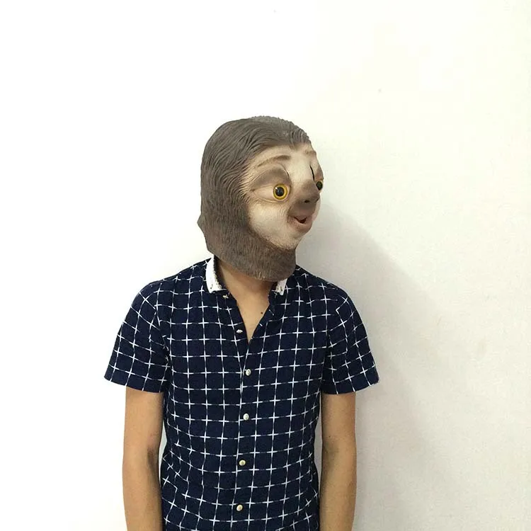 Хэллоуин сумасшедшие животные город ленивый Ник латексная маска анимация ужас