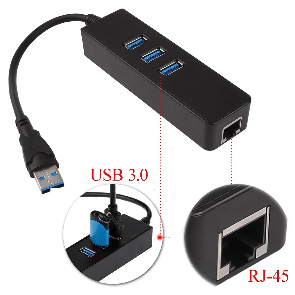 3 Порты и разъёмы usb-хаб 0 10/100/1000 Мбит/с USB для RJ45 конвертер Gigabit Ethernet проводной