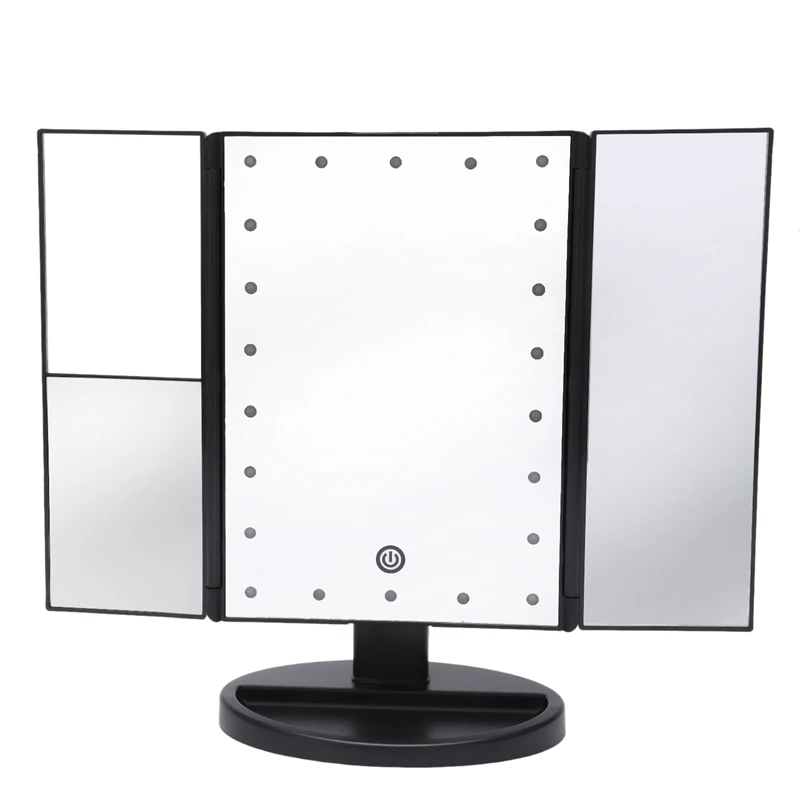 3 Folding 22 Leds Portable Led Makeup Mirror Luminous Desktop Cosmetic Lamp Adjustable Women Lady Make Up Mirrors | Дом и сад