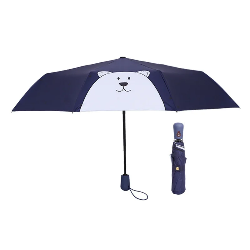 Cartoon Animation Fully Automatic Parasol Fold Small Mini Umbrella Rain And Men |