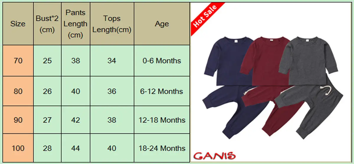 2019 New Cotton Baby Kids Newborn Pajamas PJs Sets Xmas Sleepwear Nightwear Casual Solid Long Sleeve Tops Pants Cloth Set |