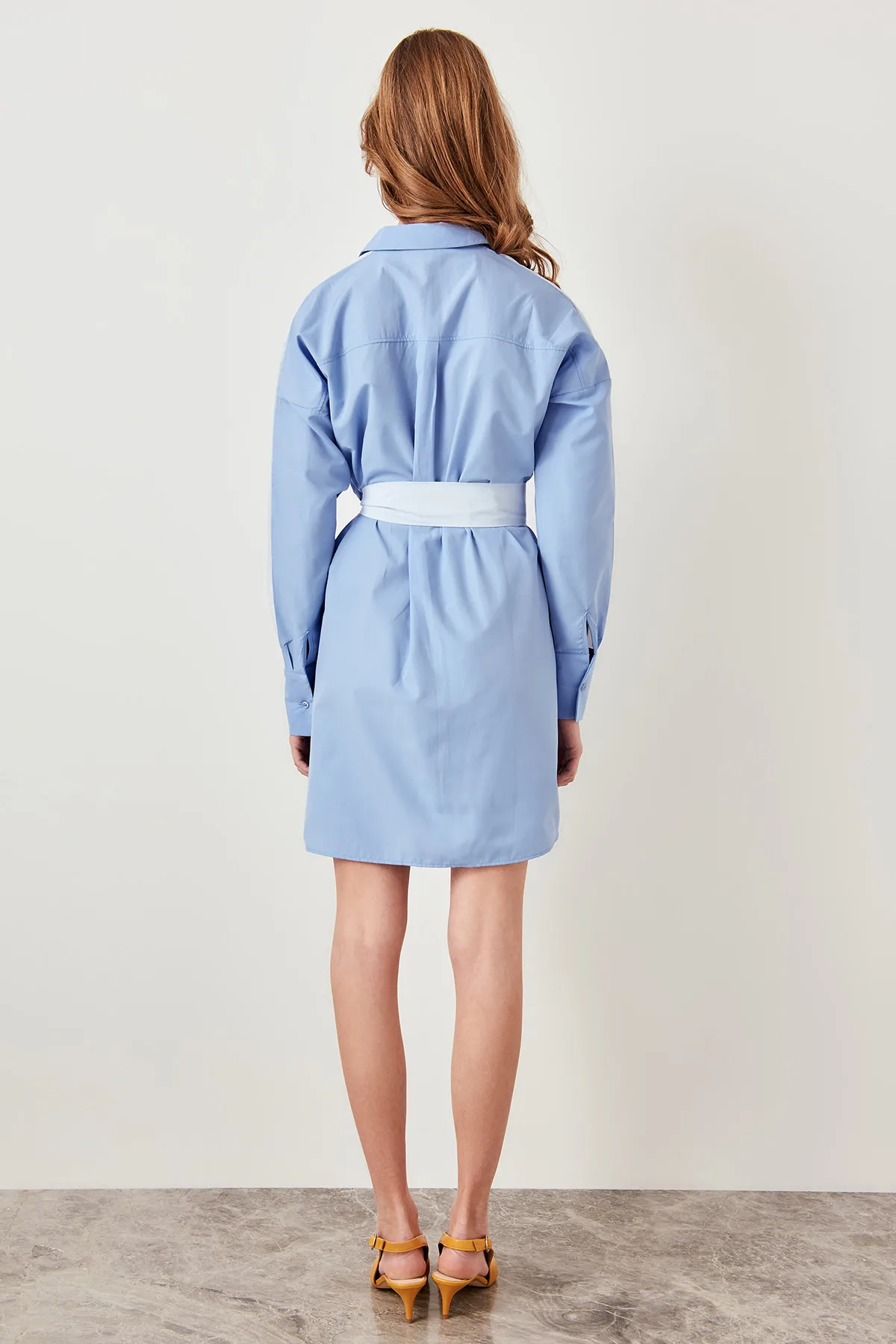 Trendyol синее платье с поясом TCLSS19OA0010|Женские платья| |