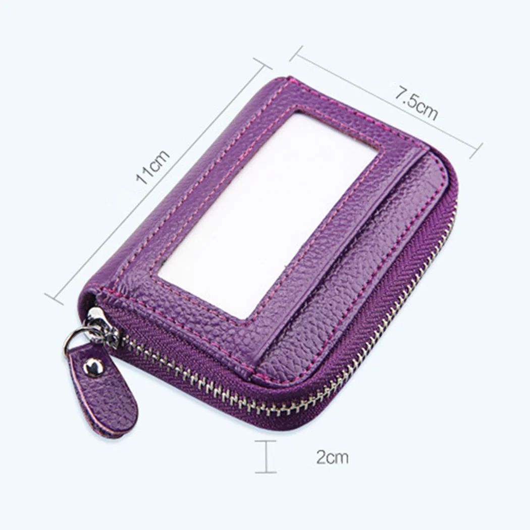 Credit Card Holder For Women Bus Organizer Purse Men Zipper Leather Pocket RFID Blocking Unisex Money Coin Package | Багаж и сумки