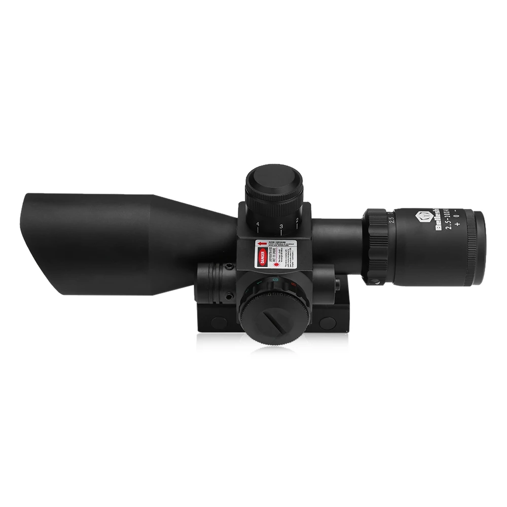 Beileshi Riflescope Red Dot Tactical 2 5 10x40 красный лазерный двойное освещение Mil dot с рельсовым