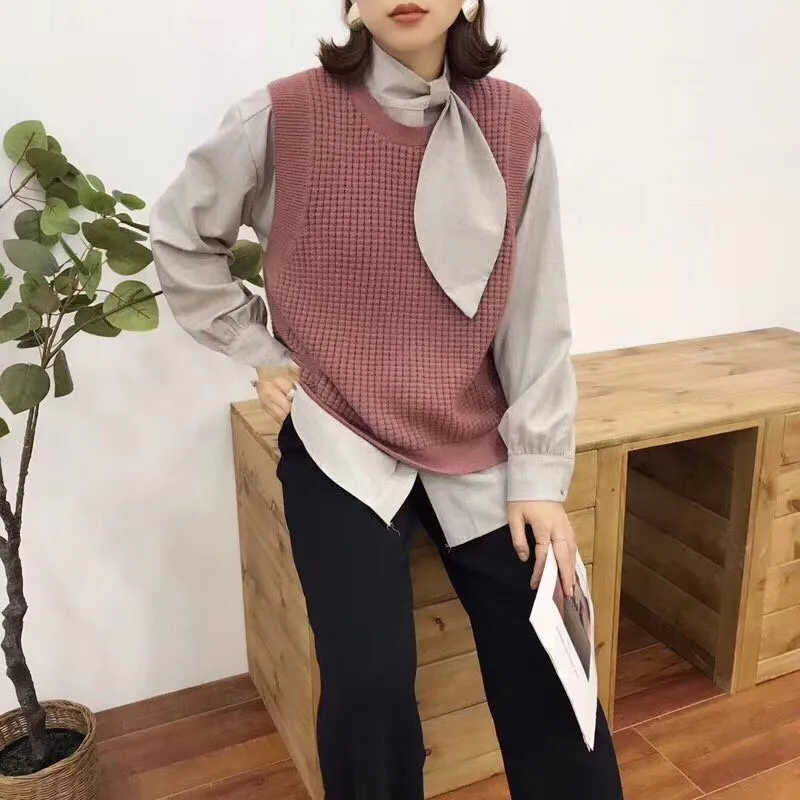 TWOTWINSTYLE комплект из двух предметов женский стенд воротник бантом рубашки с