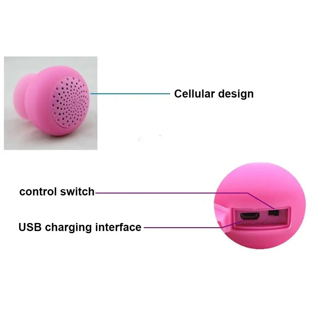 Bluetooth Speaker Waterproof Micro USB Silicone Handsfree Microphone Mic Suction Wireless MP3 Player Phone Holder | Электроника