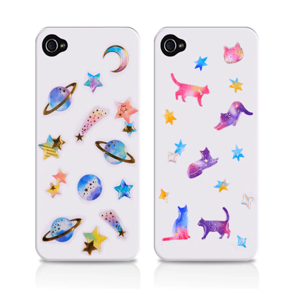 2pcs Cartoon Crystal 3D Stickers Kawaii Stationery DIY Scrapbooking Diary Notebook Decorations Cute Self Adhesive | Канцтовары для