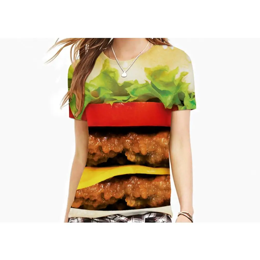 Новый большой Mac Burger 3D Печатный Топ Мужская футболка с коротким рукавом и круглым
