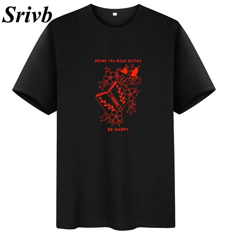 Женская футболка Srivb с принтом в виде напитков чая чтения книг забавная корейская