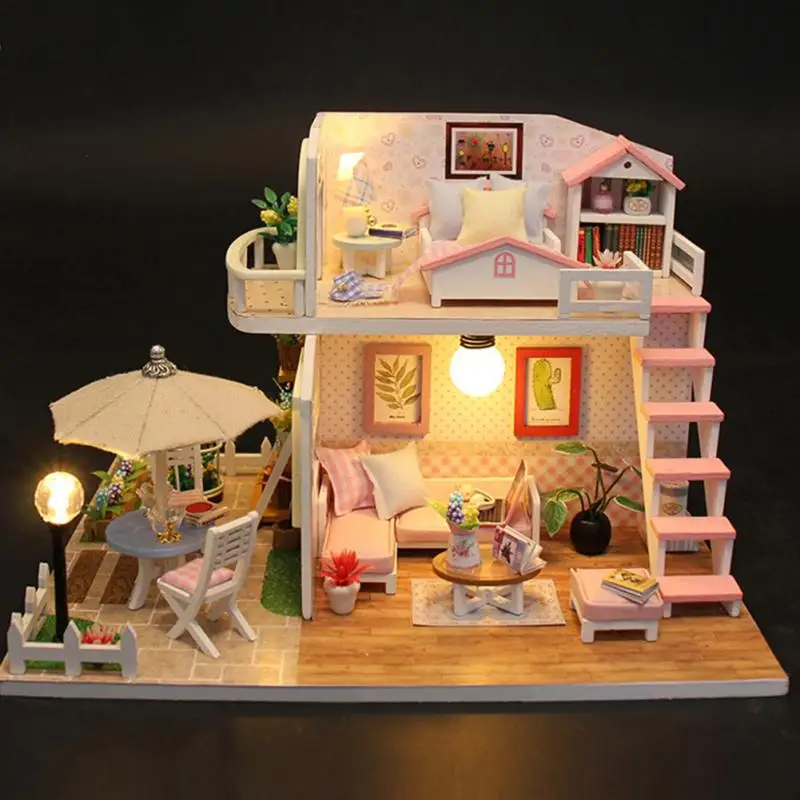 Рождественские подарки миниатюрный Diy Puzzle кукольный домик Модель деревянная