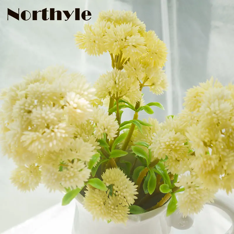 Northyle мягкие Пластик Sedum кластера сочные спрей-13 39 &quotвысокий Настоящее сенсорный