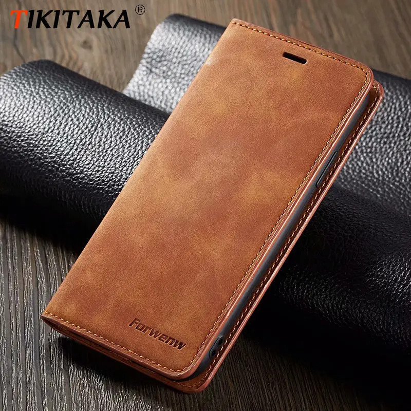 Кожаный чехол книжка с магнитной застежкой для iPhone 11 XS Max XR X 8 Plus 6 6S 7 телефона