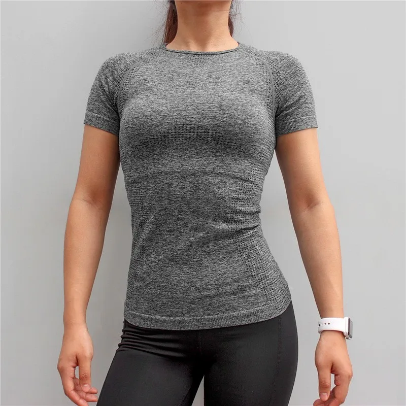 Спортивный топ женская спортивная футболка для йоги с коротким рукавом
