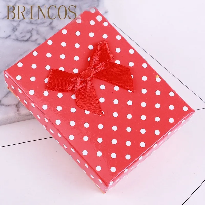 2019 точечная печать красная коробка для ювелирных изделий ожерелье серьги кольцо