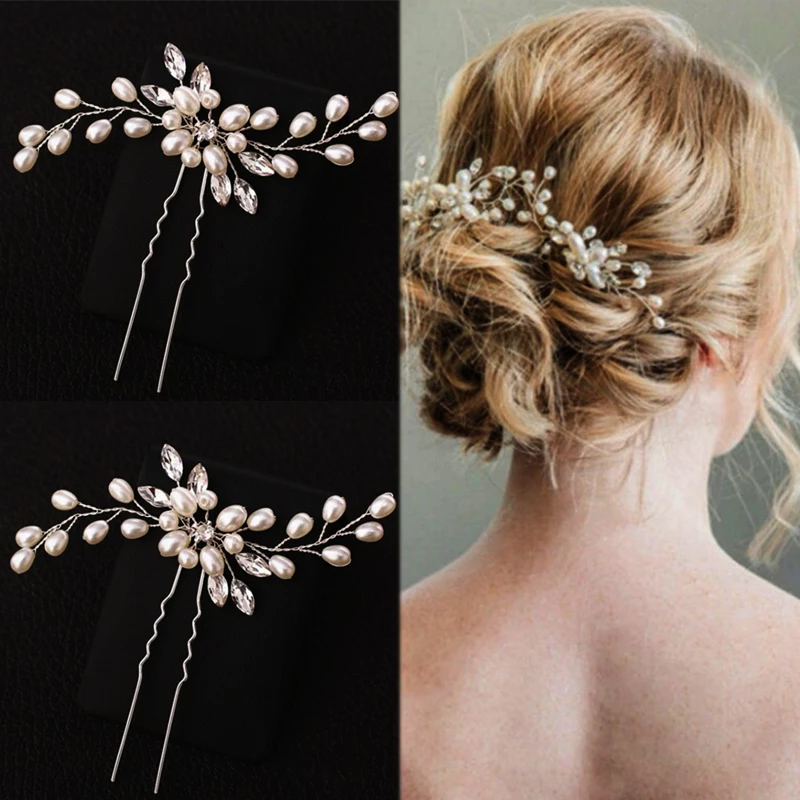 

1PC Elegant Bridal Pearl Handmade Flower Beautiful Crystal Hair Accessories Wedding Hair Pins Bridesmaid Bridal Decoration