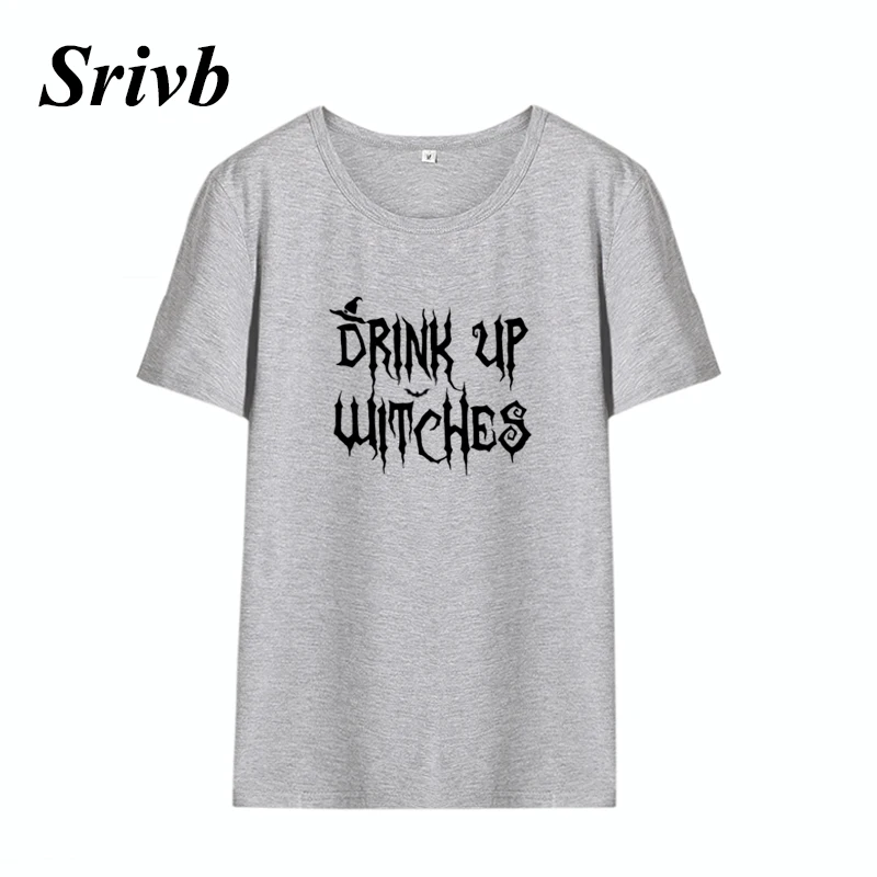 Фото Srivb Drink Up ведьмы 2018 Летняя женская футболка в стиле хип-хоп Femme плюс размер черная Srivb Drink Up ведьмы 2018 Летняя женская футболка в стиле хип-хоп Femme плюс размер черная
