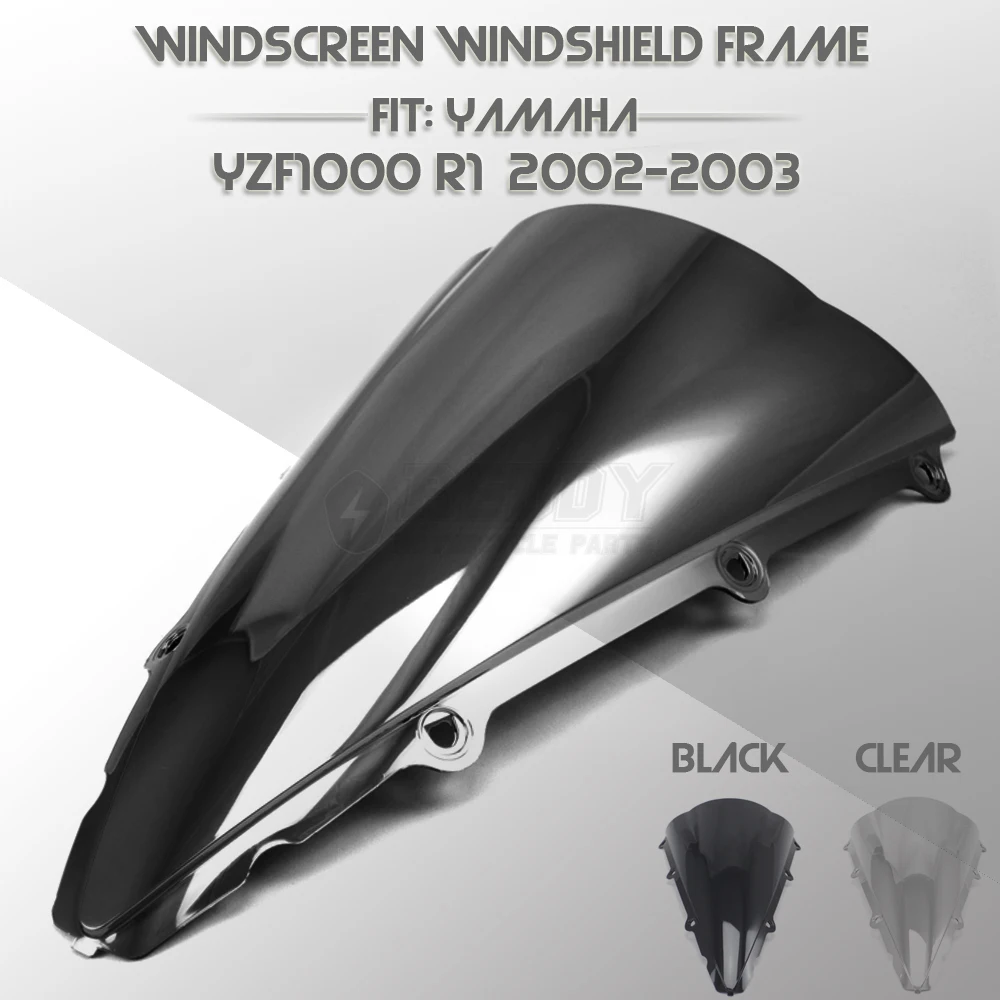 Motorcycle Double Bubble ABS Windshield Windscreen Screen Protector Wind Deflectors Shield for Yamaha YZF1000 R1 2002-2003 | Автомобили и