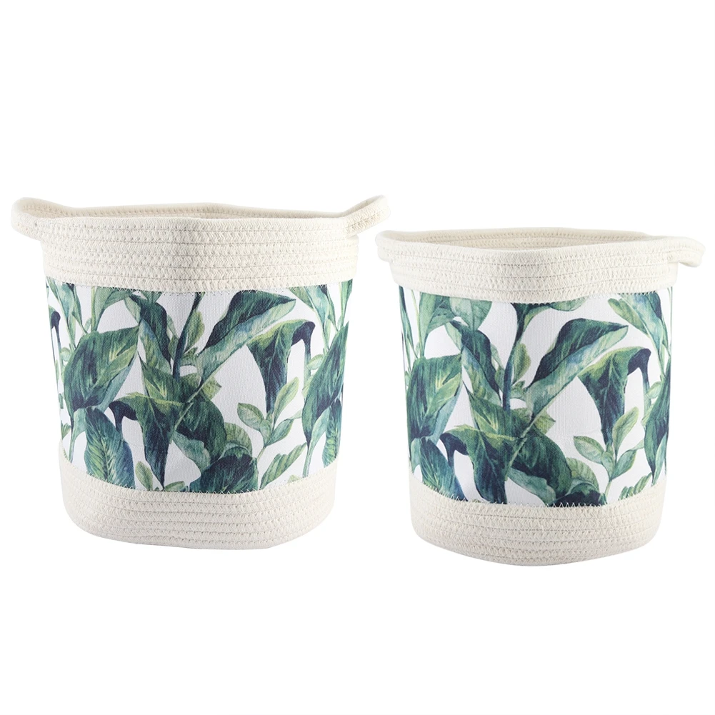 1 шт. корзина для белья с зелеными растениями органайзер хранения хлопковой