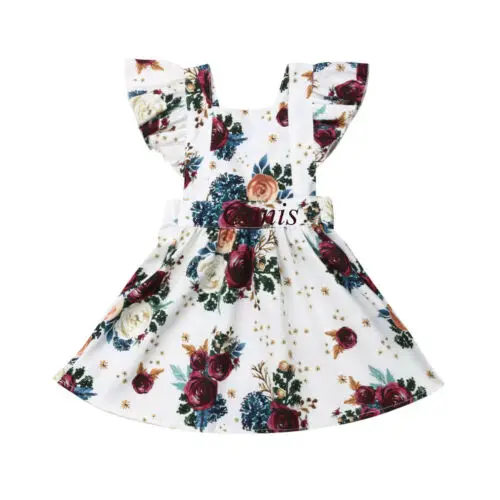 Платье для девочек летнее платье без рукавов с бантом маленьких пачка принцессы