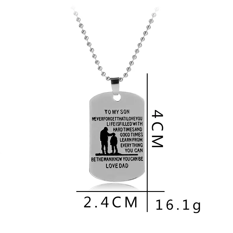 Trend Accessories Alloy Tag Letter Necklace TO MY SON LOVE DAD Father's Day Gift CHA535 erd jewelry choker kolye groot boho |
