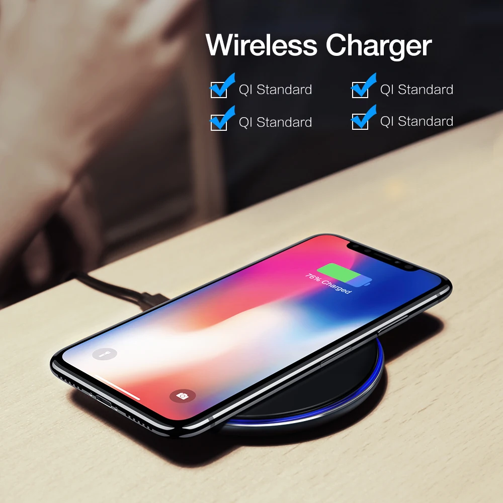 RAXFLY Быстрое беспроводное зарядное устройство для Samsung Galaxy S8 S9 Plus мобильного
