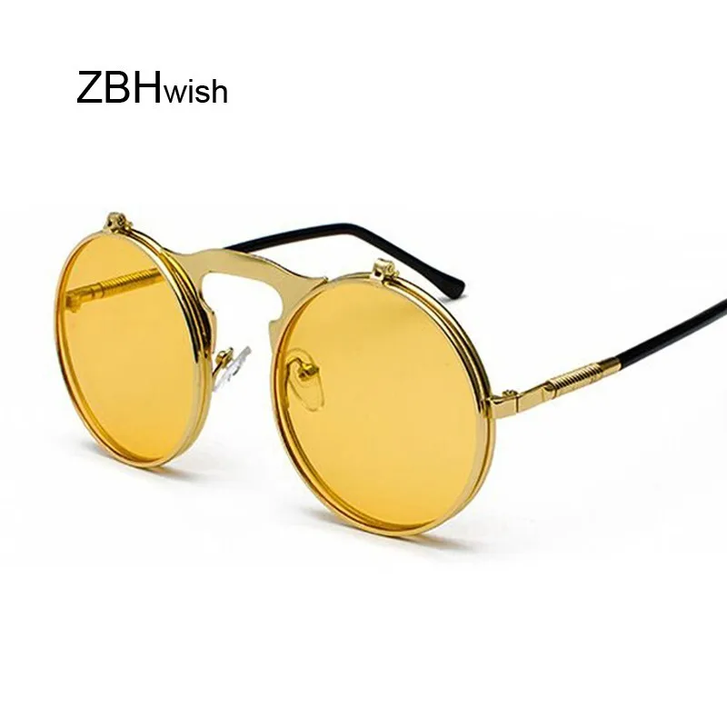 

Metal Steampunk Sunglasses Men Women Fashion Round Glasses Brand Designer Retro Frame Vintage Sun Glasses Male High Quality