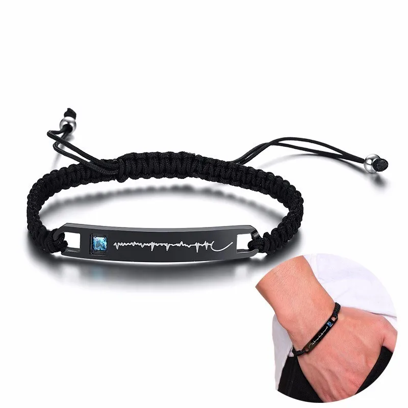 Мужские браслеты для пар мужские плетеные с тонким шнуром подарка ювелирные