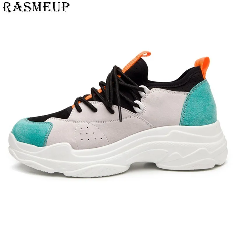 RASMEUP/женские кожаные кроссовки на платформе коллекция 2019 года Модные женские