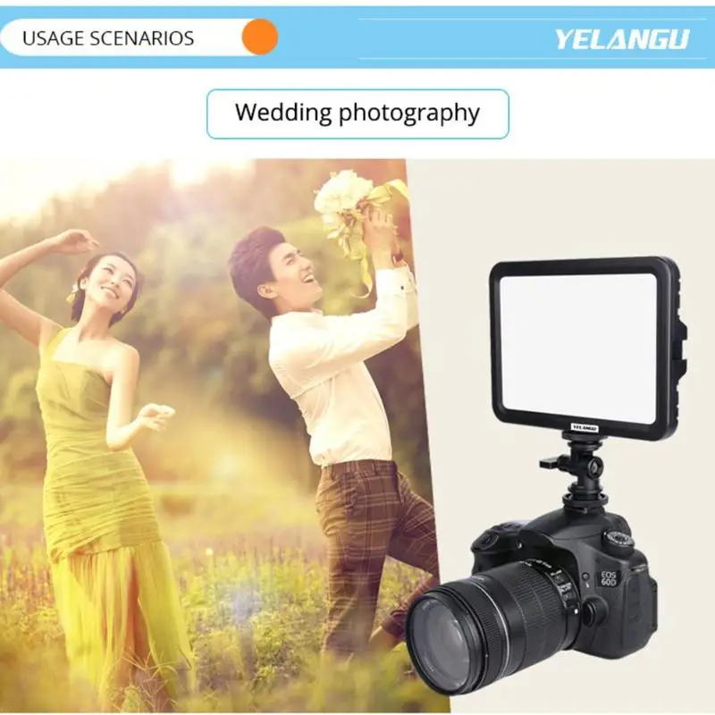 Yelangu 204 LED Light Stepless Dimming Fill Lamp Wedding for Camera High Quality Small Shooting Lights Flashes | Электроника