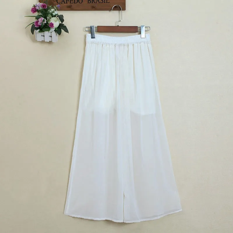 2019 шифоновые брюки новые модные женские широкие с высокой талией Длинные