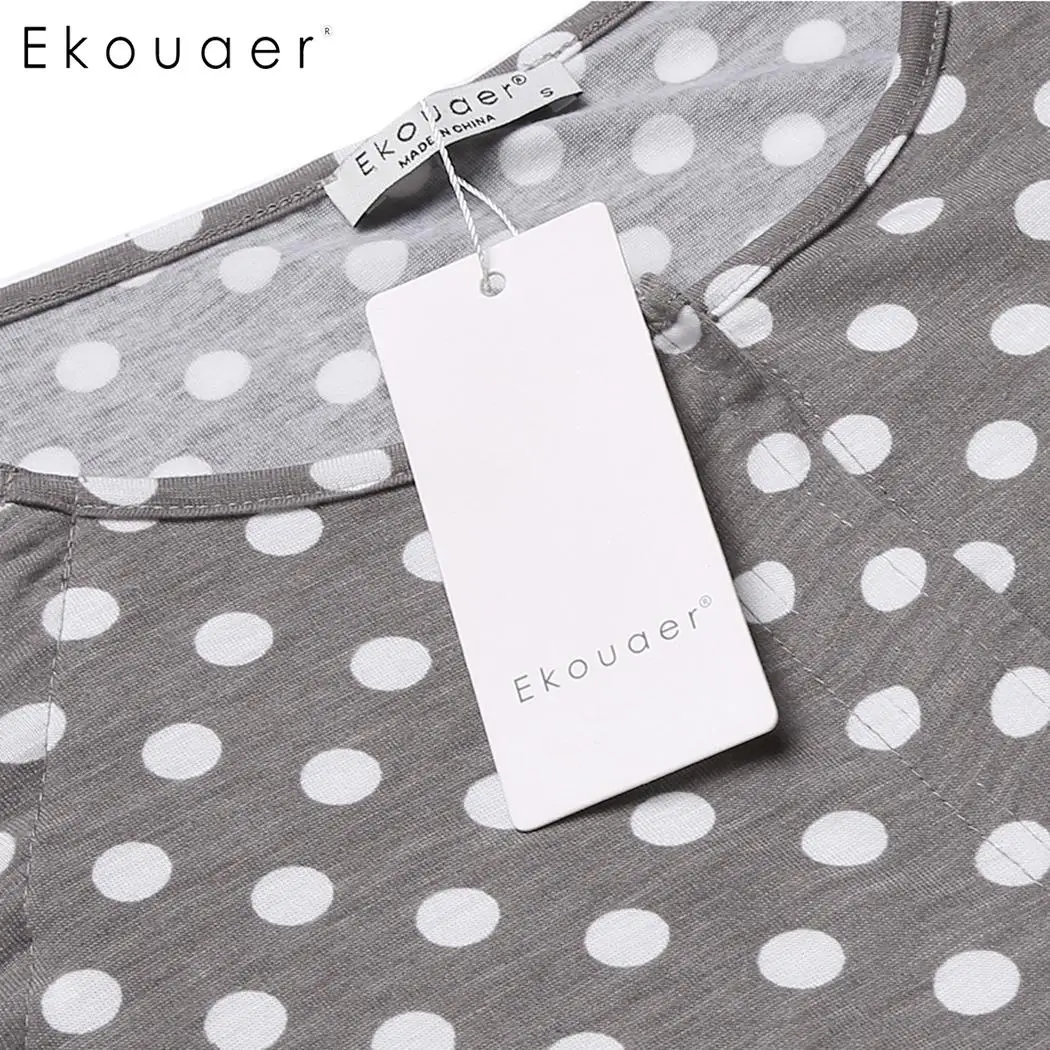 Ночная рубашка Ekouaer ночная с коротким рукавом и кнопками спереди для беременных |