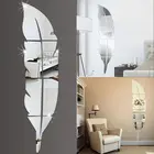 Модные 3D наклейки на стену с перьями и зеркалом, украшение для дома, декорация для комнаты, фотообои, искусство, сделай сам