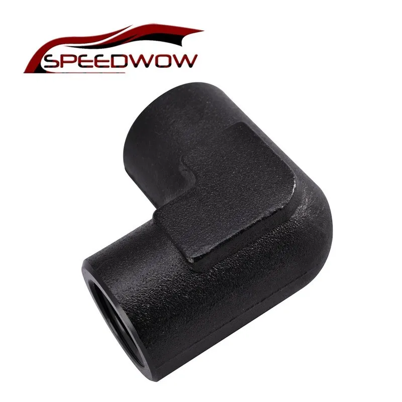 

SPEEDWOW черный 3/8NPT до 3/8 NPT резьба трубы топливный шланг Конец Алюминиевый фитинг адаптер 90 Градусов конверсионный разъем