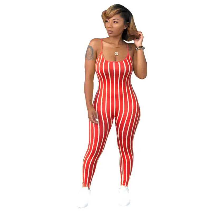 Women Sexy Clubwear Strap Bodycon Fashion Party Striped Jumpsuits Playsuit | Женская одежда