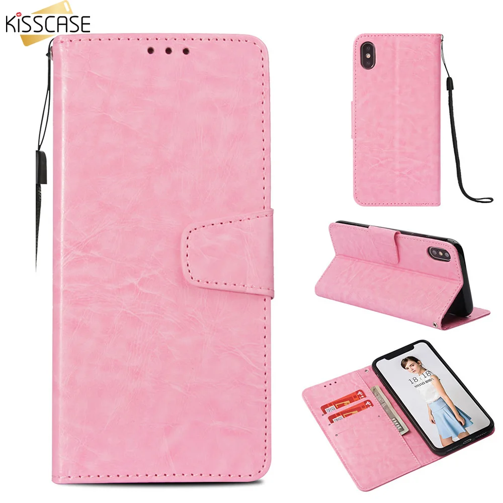 Чехол-Кошелек KISSCASE для iPhone 6 6S 7 8 Plus X XS Чехлы MAX XR 5S se Чехол-держатель карт |