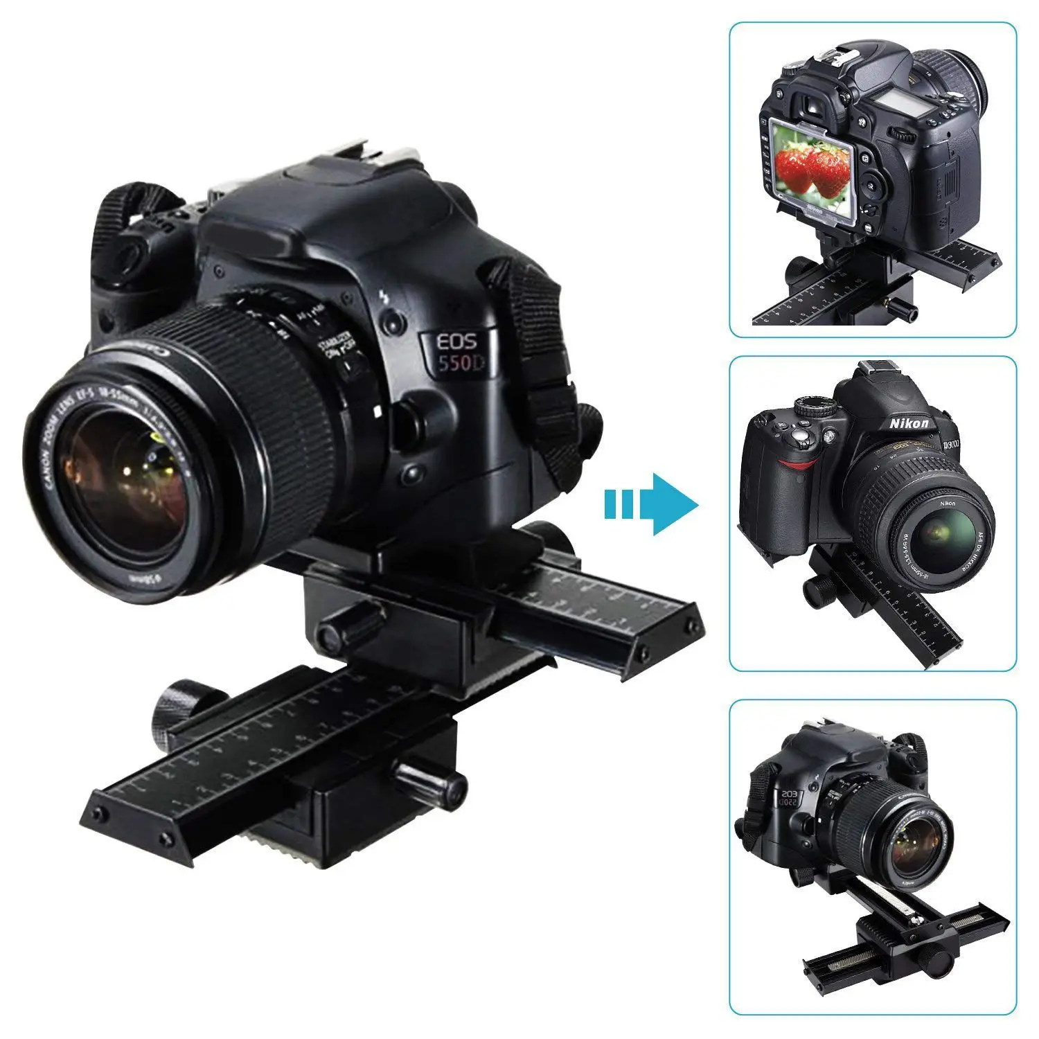 4 полосная Фокусирующая рельсовая Скоба для DSLR камеры макросъемки Canon Nikon Sony