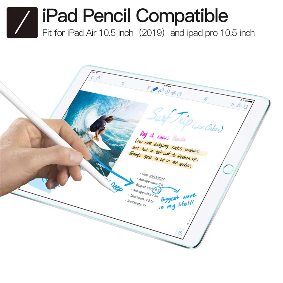 2 шт. защитная пленка для iPad air 3 (2019) A2125 ультрапрозрачное закаленное стекло