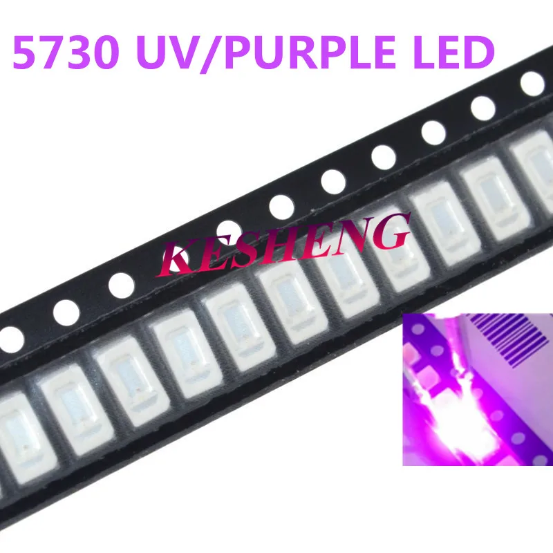 500PCS 5630/5730 SMD/SMT UV/purple Light chip lamps 395-400nm LED crystal Clear beads GOOD quality | Лампы и освещение