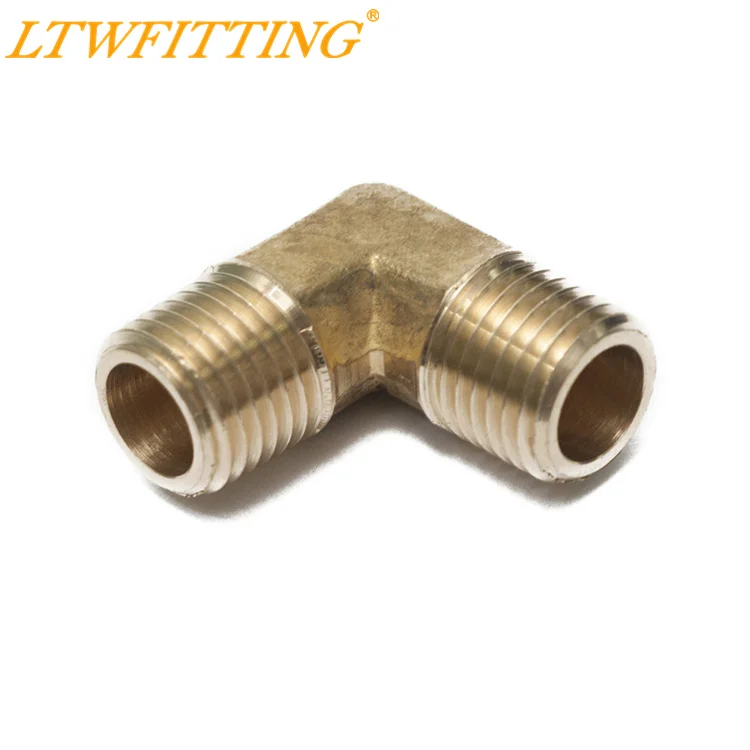 Латунная Труба LTWFITTING мужской угловой фитинг 90 градусов 1/4 дюйма NPT для воды и
