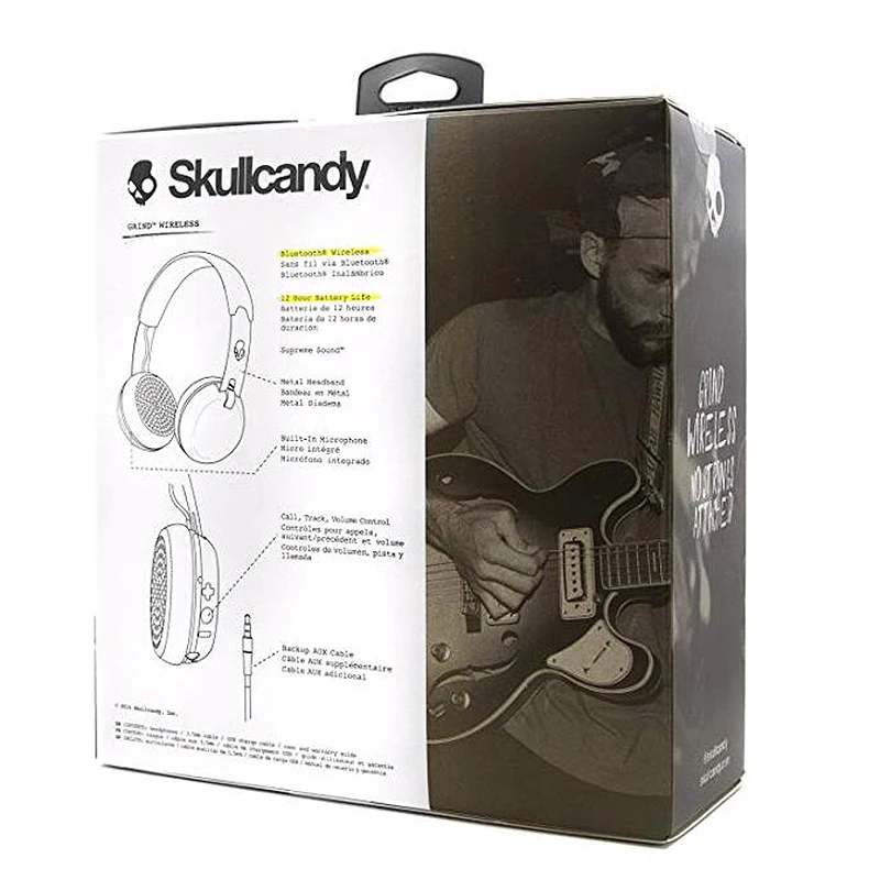 Skullcandy GRIND беспроводные Bluetooth наушники на ухо Сабвуфер гарнитура с микрофоном