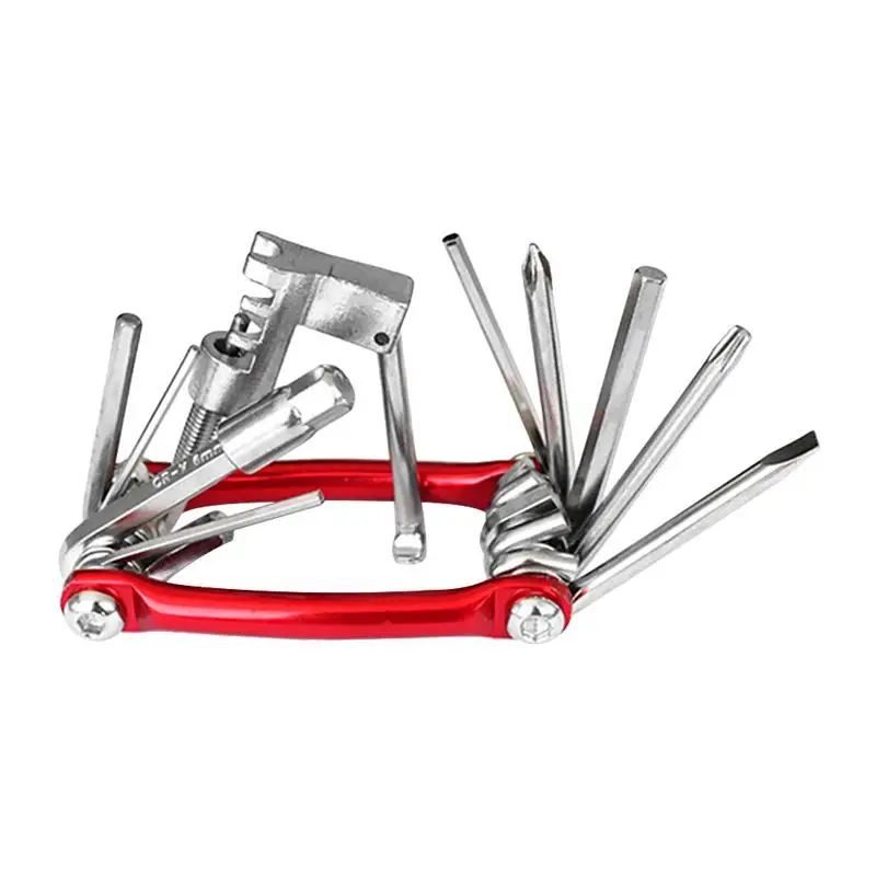 Bike Repair Set Bag Bicycle 11 in 1 Multifunctional Tool Kit T25 Chain Cutter Hex Key Mini for Road Mountain Bikes | Спорт и