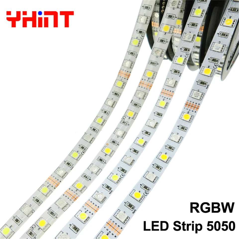 DC 12 В/24 В 5050 RGBW Гибкая Светодиодная лампа RGB + белый/RGB теплый белый 60 светодиодов/м 5