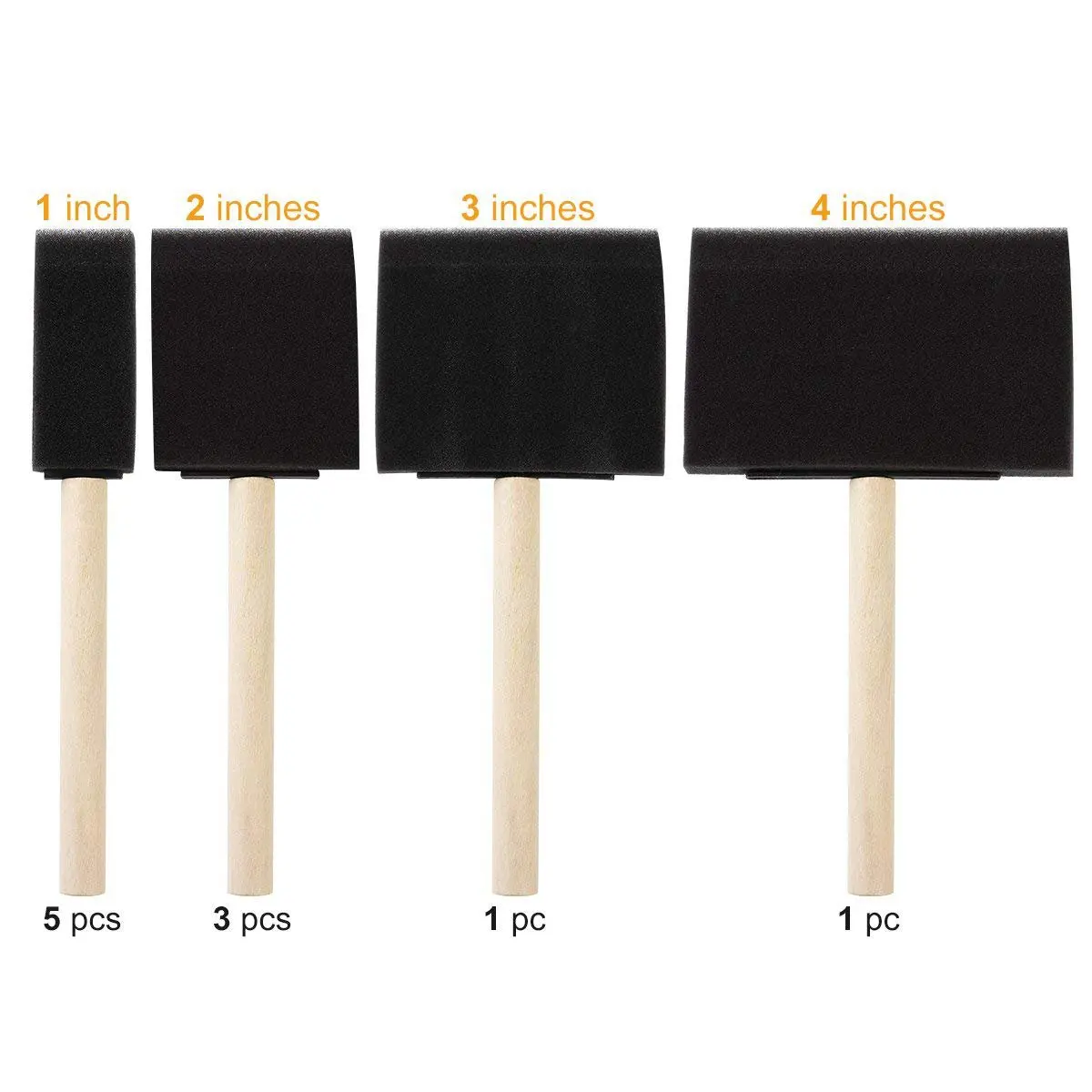 

Foam Brush Painting Sponge Tool with Hardwood Handles Pack of 10-SCLL