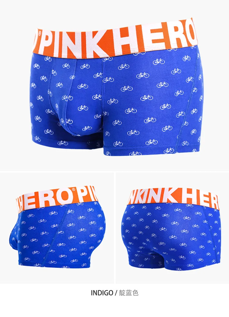 Pinkhero мужские хлопковые трусы с принтом героями мультфильмов на велосипеде