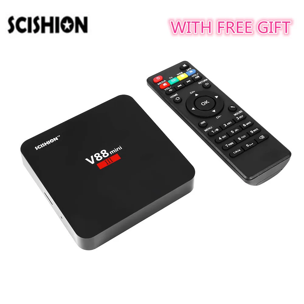 SCISHION V88 мини III Smart ТВ Box Android 7 1 2 4 ГГц Wi Fi Поддержка K Гб Оперативная память 8 GB